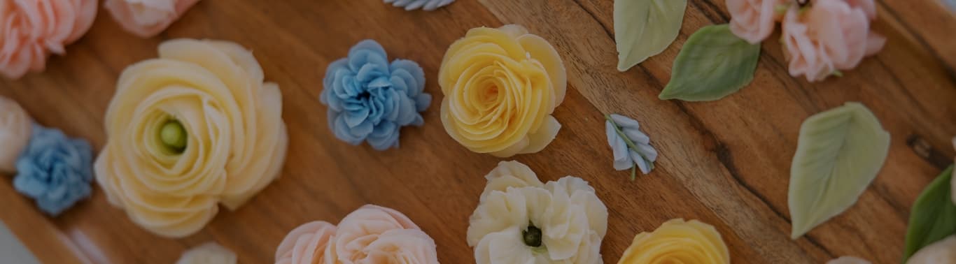 Background of buttercream flowers