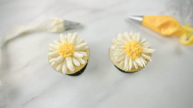 Simple Daisy Cupcake; Two Ways